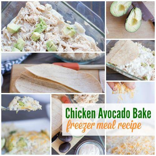 Chicken Avocado Bake Freezer Meal