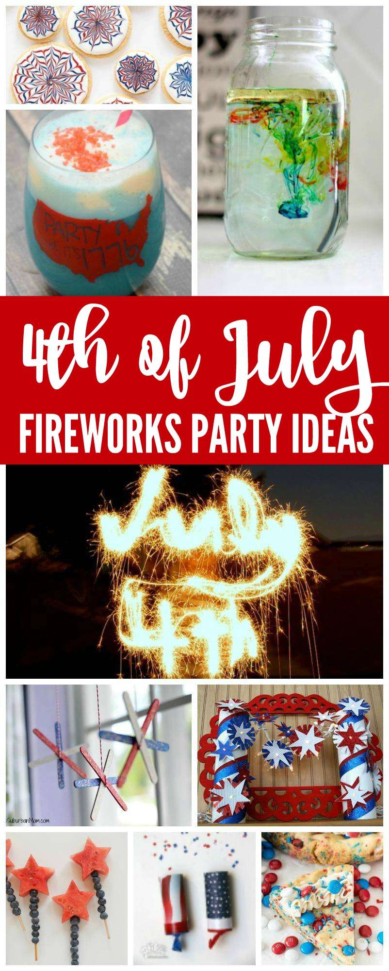 4th of July Fireworks Party Ideas and Recipes! All of your favorite crafts, sweets, and treats for Memorial Day or any Patriotic Holiday! Red, White, and Blue Celebration!