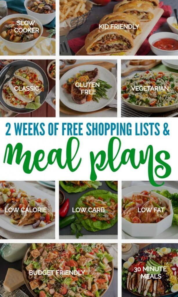 meal planning shopping lists