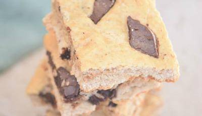 Soft Chocolate Chunk Cookie Bars Featured