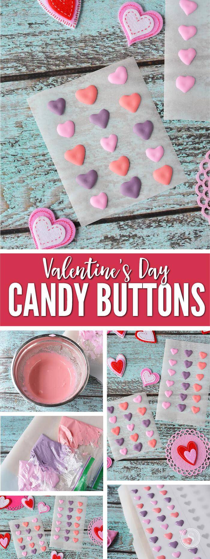 Heart Shaped Candy Buttons for Valentine's Day
