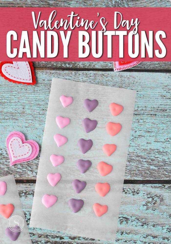 Heart Shaped Candy Buttons for Valentine's Day