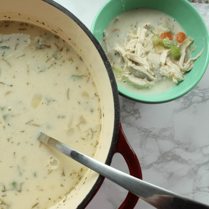 YUM! This delicious Creamy Chicken & Wild Rice Soup Recipe is perfect for Fall and Winter!