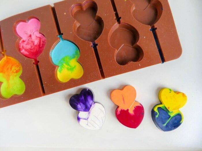 Heart Crayons for Valentines day