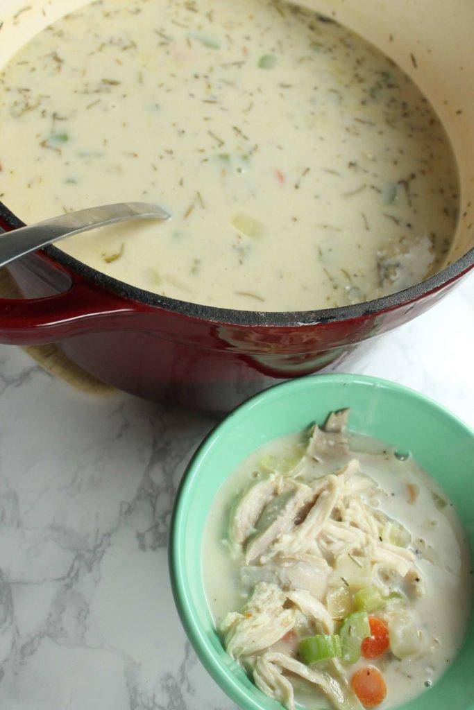 YUM! This delicious Creamy Chicken & Wild Rice Soup Recipe is perfect for Fall and Winter!
