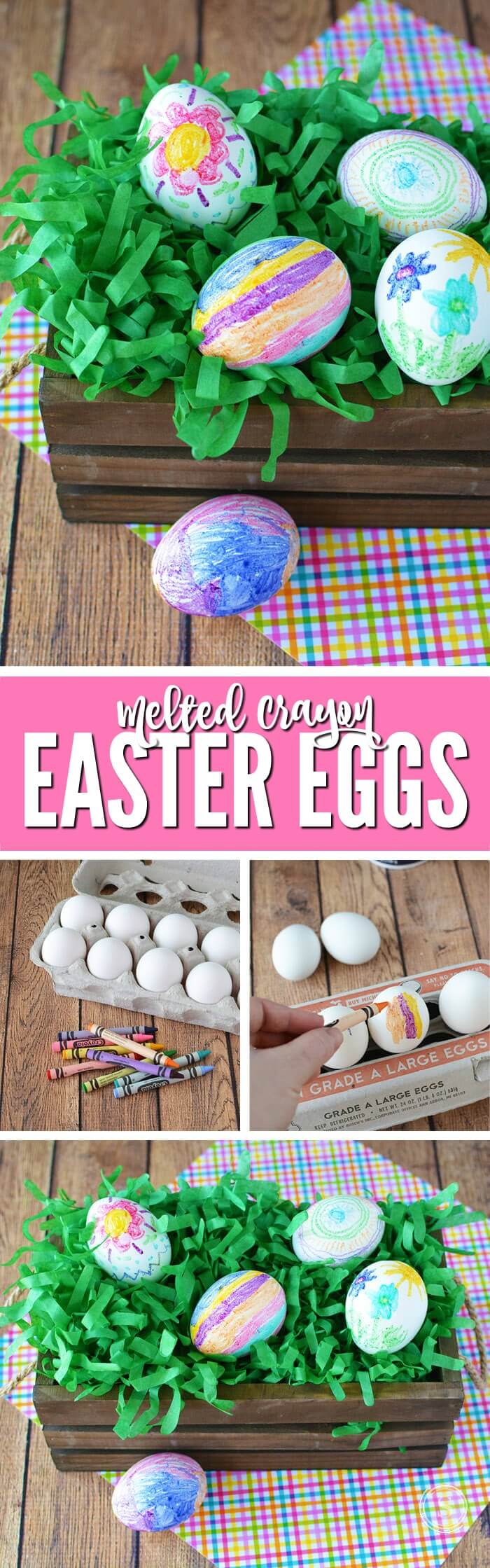 Melted Crayon Easter Eggs! A NEW and Creative way to color Easter Eggs this year! So much fun and UNIQUE! Try this activity this year!