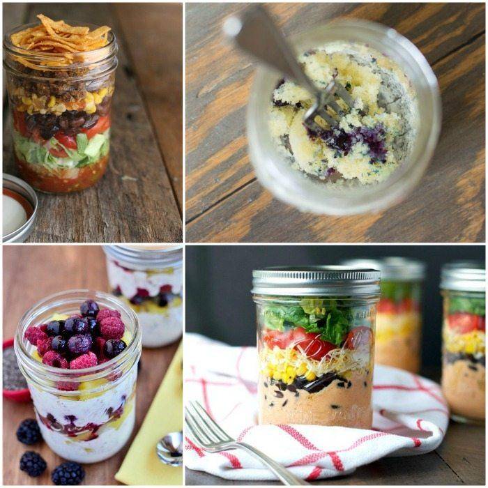 YUM! I am excited about these 17 Clever Mason Jar Recipes for People on the Go
