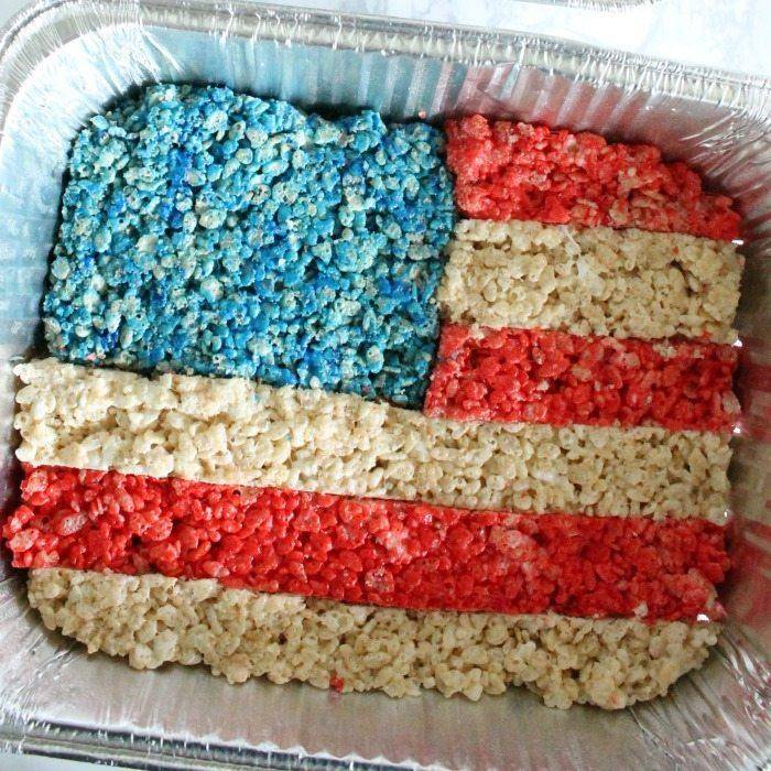Your whole family will love these American Flag Rice Krispies