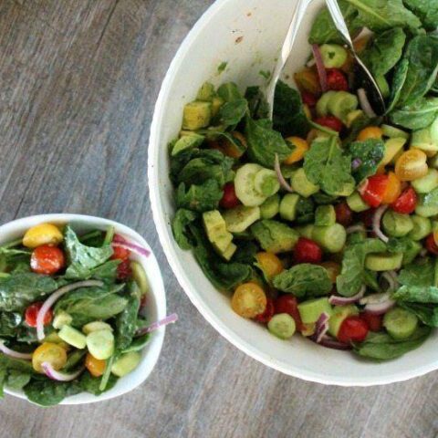 Cucumber Tomato Salad Recipe with Avocados & Onion