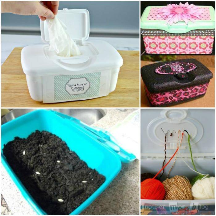 Check out these 15 Surprising Ways to Re-Use Baby Wipe Containers, you'll be up cycling your products and you can use them for some really, really great ideas!
