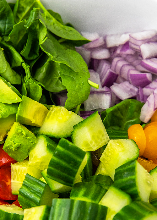 ingredients for cucumber tomato salad