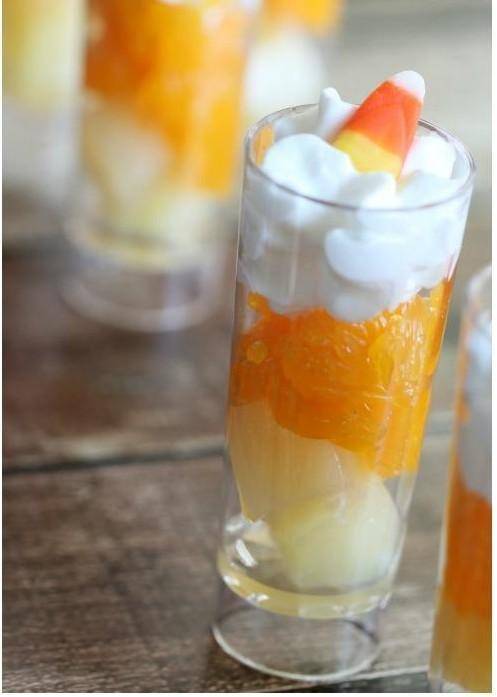 Candy Corn Fruit Cups 