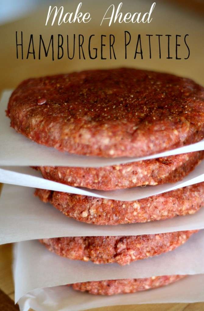 Patty Hamburgers for Meal Prep