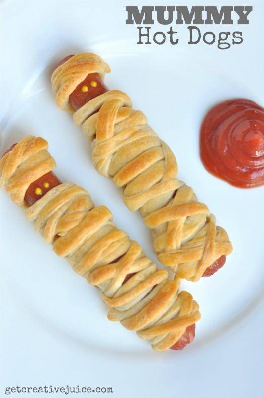 Mummy Hot Dogs Easy Halloween Party Food Ideas for Kids