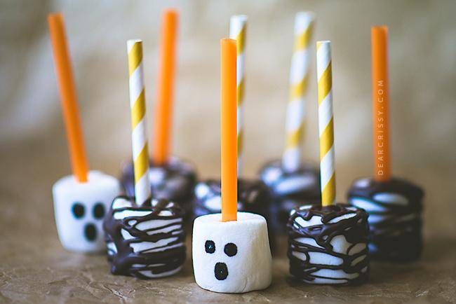 Spooky Marshmallow Pops Halloween Party Food for Kids