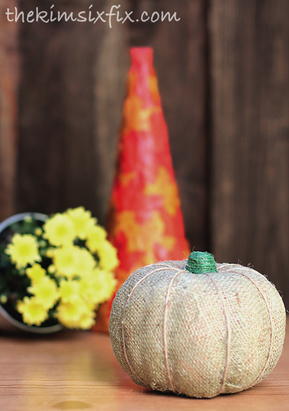 Burlap Pumpkin Dollar Store Halloween Decorating Ideas
