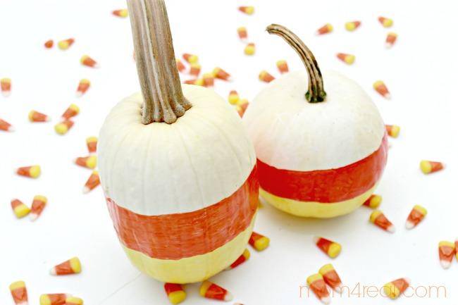 Candy Corn Painted Pumpkins