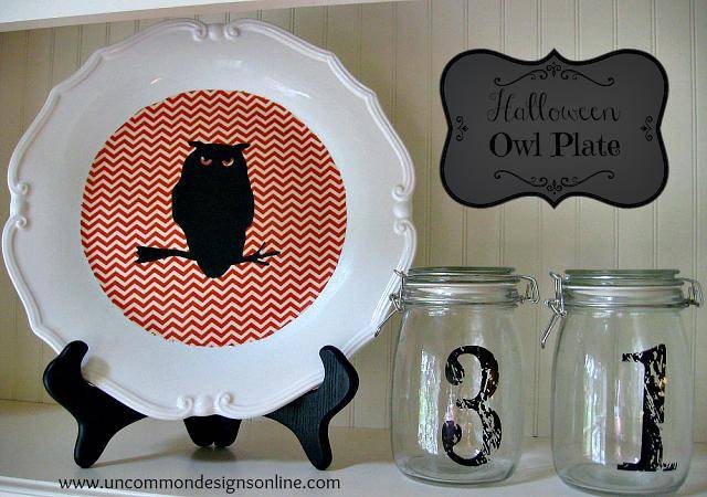 DIY Halloween Owl Plate Dollar Store Decorating Ideas