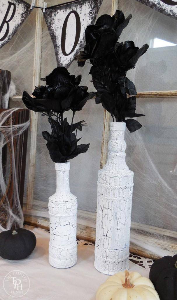 Halloween Crackle Paint Bottles 