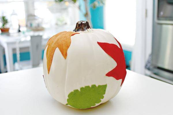 No Carve Leaf Pumpkin Idea for Kids