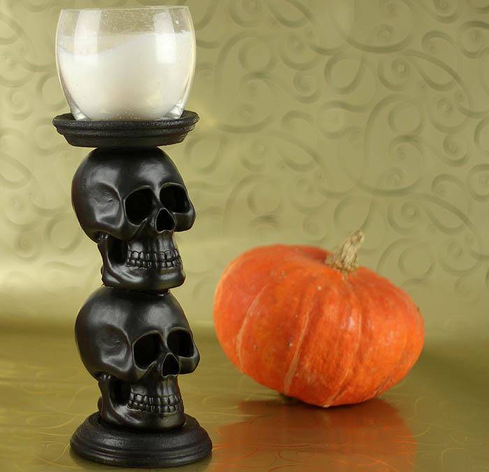 Dollar Store Decorations DIY Skull Candle Holder