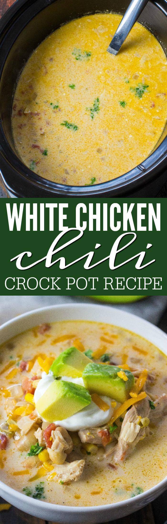 White Chicken Chili Crock Pot Recipe! An Easy Slow Cooker Dinner Idea for Families! The Perfect Game Day Crockpot Meal or Simple Holiday Party Recipes!