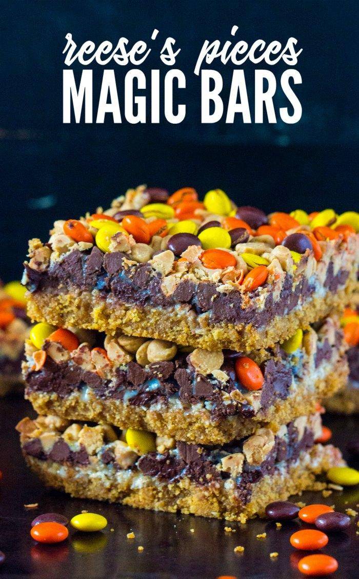 This Reese's Magic Cookie Bars Recipe is perfect for Holidays like halloween, Christmas and Thanksgiving