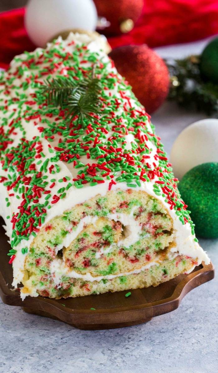 Funfetti Christmas Cake Roll