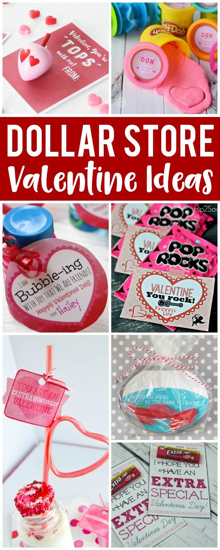Dollar Store Valentines, Inexpensive Valentine Cards, and DIY Valentines! These cute Valentine's all come with a FREE printable Valentine Card!