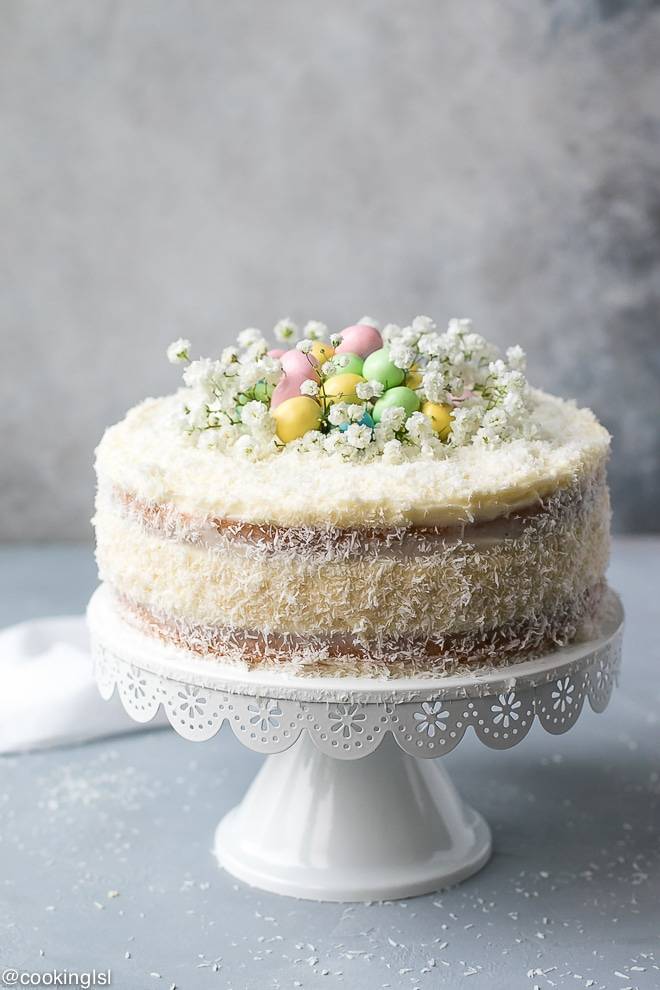 Coconut Cheesecake Easter Cake