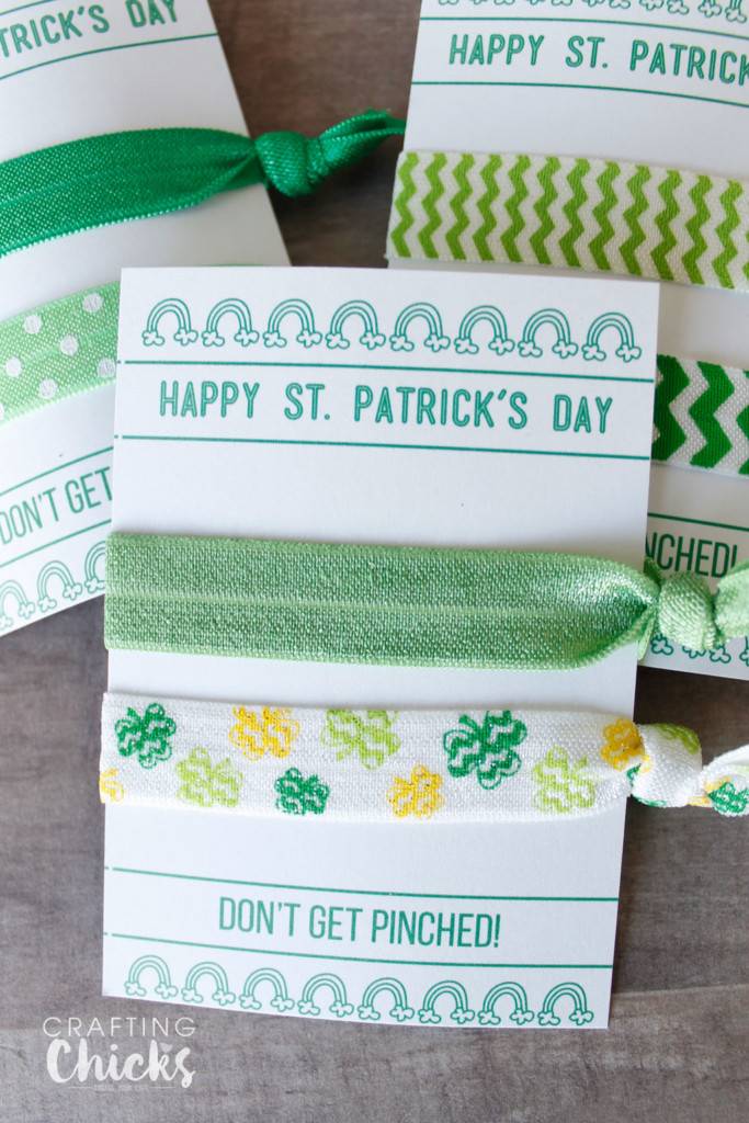 DIY Hair Ties St. Patrick's Day Teacher Gift Ideas