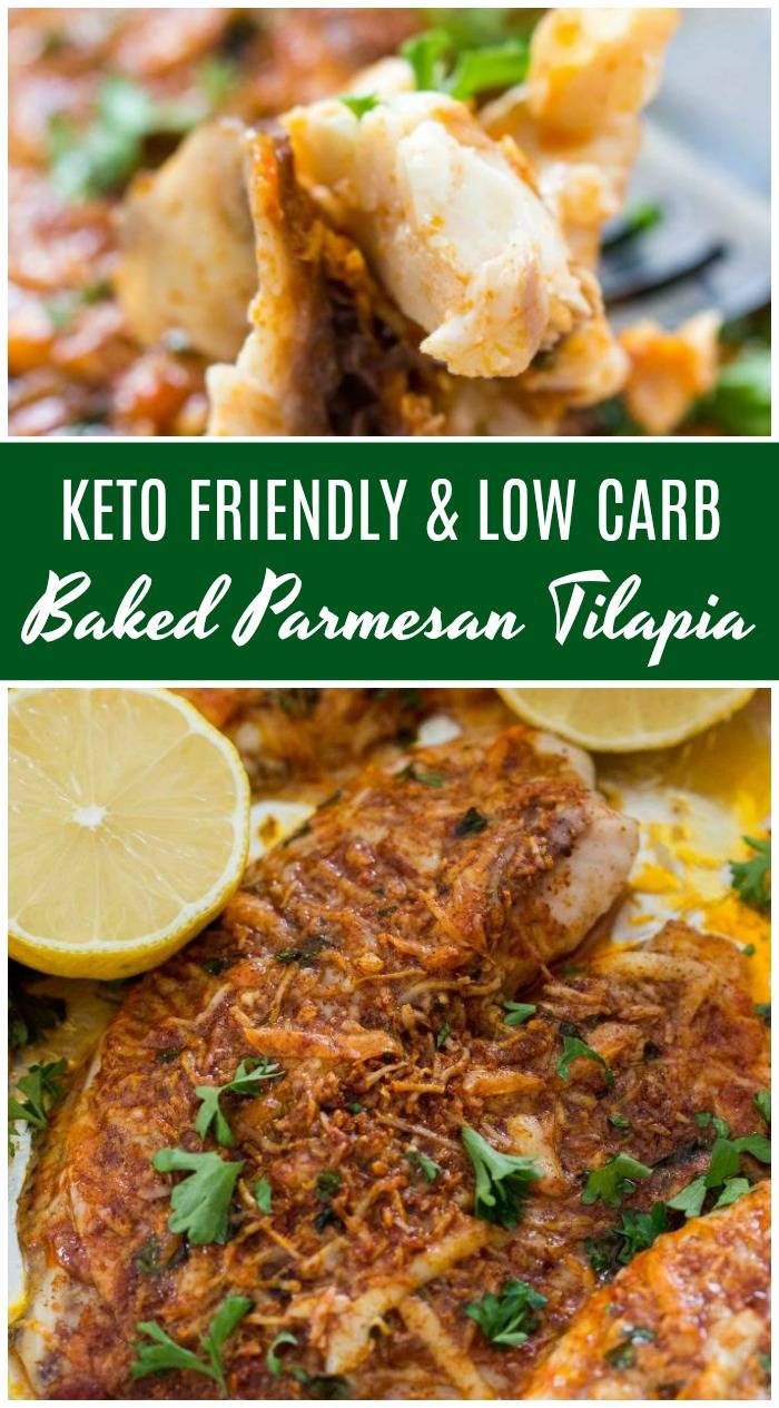Baked Parmesan Tilapia Recipe! Easy 20 Minute Family Dinner Ideas and Healthy Meal Options with Fish. Add this to your Favorite Recipes or Weekly Meal Plan! #baked #tilapia #parmesan #crusted #easy #fast #lowcarb #recipe #dinner #lunch #healthy #seafood Keto Friendly and Low Carb Baked Parmesan Tilapia! Baked Parmesan Tilapia Recipe! Easy 20 Minute Family Dinner Ideas and Healthy Meal Options with Fish. Add this to your Favorite Recipes or Weekly Meal Plan!