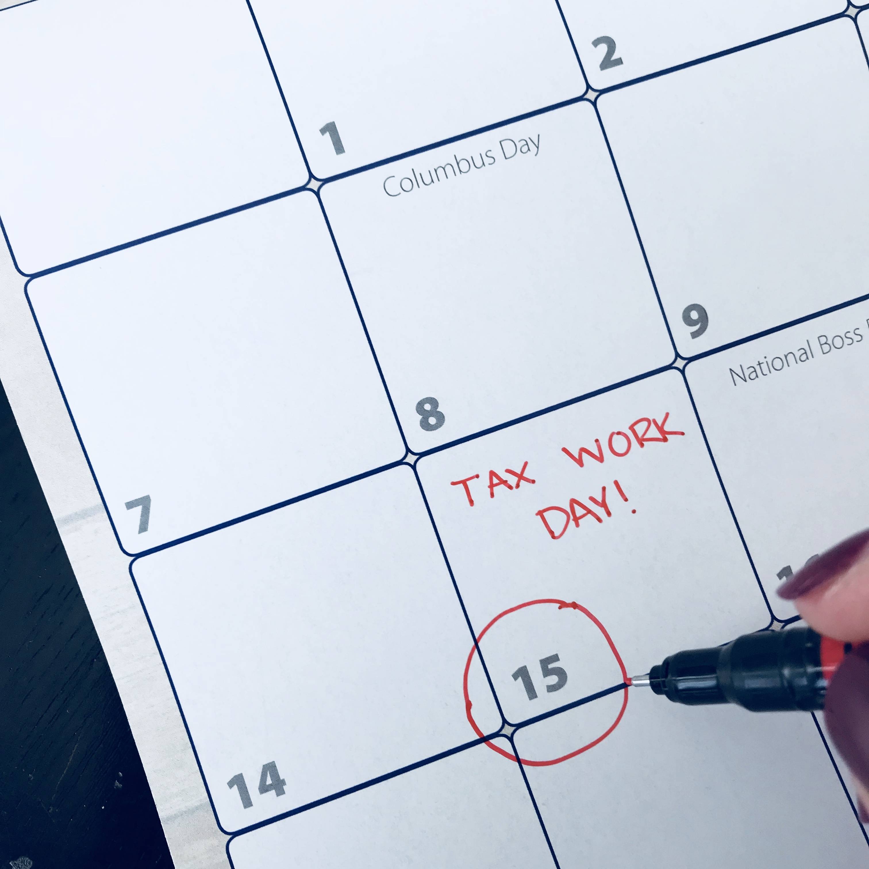 Schedule Tax Work Days