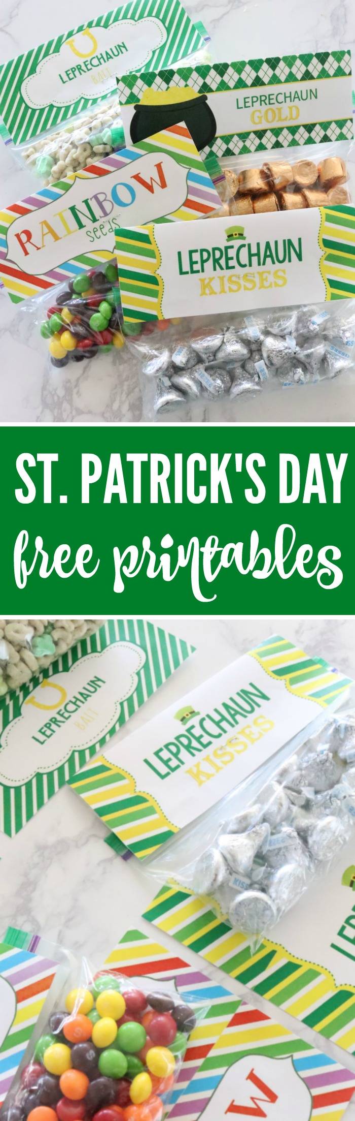 St. Patrick's Day Free Printables! Rainbow Seeds and Leprechaun Gold and Kisses! FUN and creative treats for kids for St. Patty's day and class parties!
