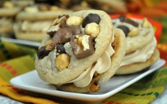 Reese's Candy Bar Cookie Sandwiches Recipe Featured
