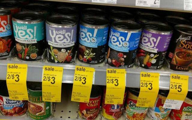 ) Discounted canned goods coupons