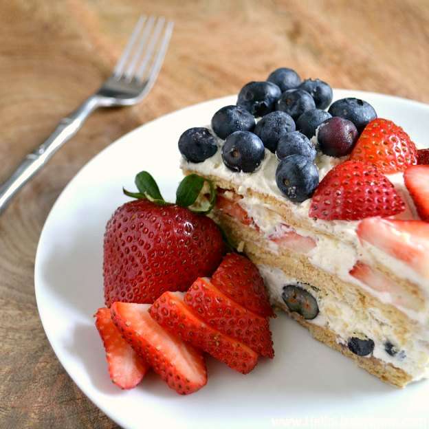 Red White and Blue Icebox cake
