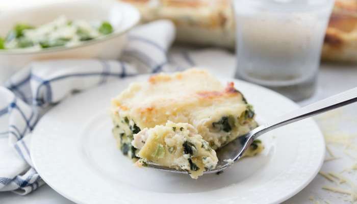 Grilled Chicken Alfredo Lasagna Recipe! An easy family, kid-friendly dinner recipe for your Meal Plan. White lasagna recipe that is easy to make. #whitelasagna #chicken #lasagna #alfredo #dinner #easy #recipe #quick #noboilnoodles Grilled Chicken Alfredo Lasagna Featured