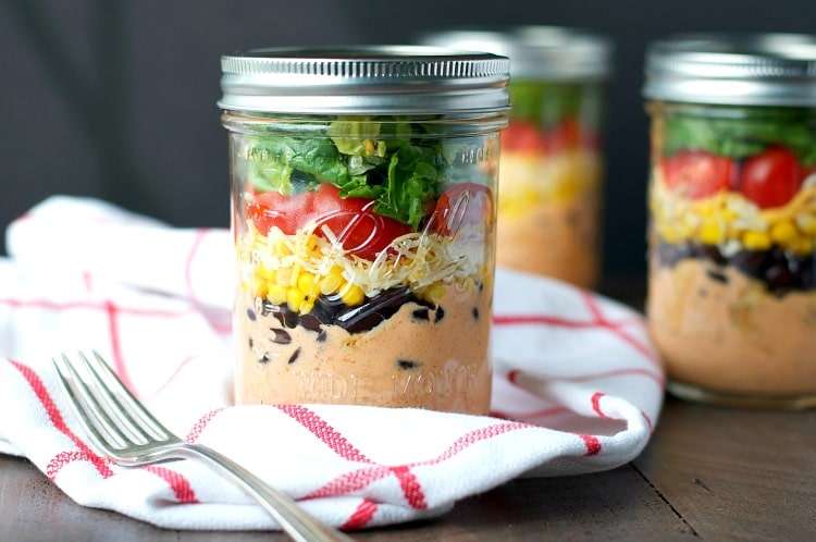 Chicken Taco Mason Jar Salads Meal Prep Recipes
