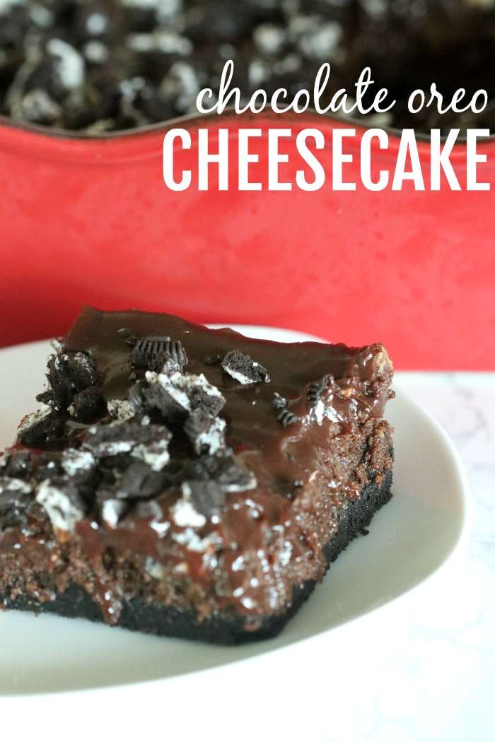 I've tried No Bake Oreo Cheesecake, but I really prefer this Oreo Cheesecake Recipe with the baked in the oven texture. The Oreo Cookie Crust is AMAZING!