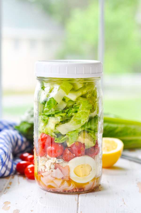 Mason Jar Turkey Cobb Salad Meal Prep Recipes