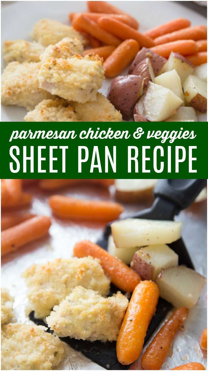 PARMESAN CHICKEN & VEGGIES! Sheet Pan Parmesan Chicken & Veggies Recipe! The BEST Sheet Pan Chicken Dinner! Sheet Pan Recipes are SO easy to make, kid and family friendly, and SO GOOD!