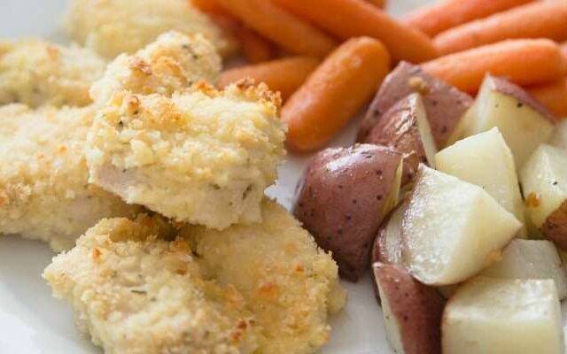 Sheet Pan Parmesan Chicken & Veggies Recipe Featured