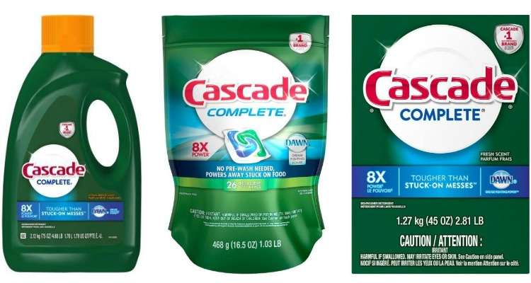 Printable Cascade Coupons for Dishwasher Detergent