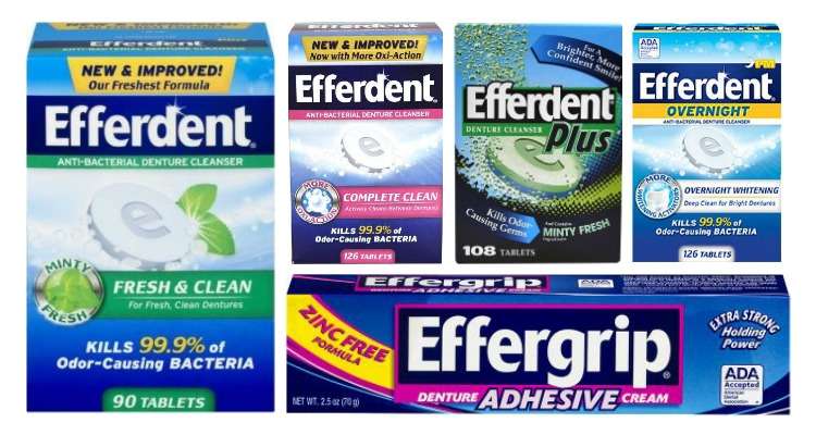 Printable Efferdent Coupons for Denture Cleanser and Adhesive
