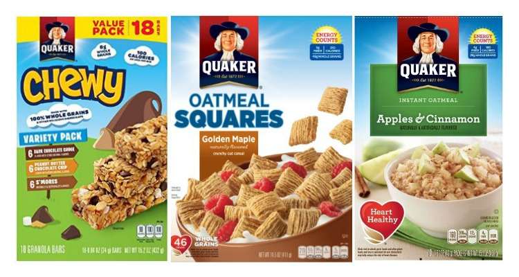 Printable Quaker Coupons for Granola Bars, Oatmeal, Cereal and More