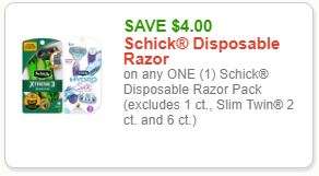 Schick Razors Coupons | Schick Hydro Silk, Schick Intuition Cheap Sales