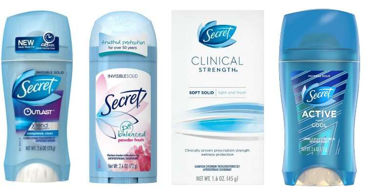 Printable Secret Coupons for Original Deodorant, Clinical Deodorant, Active Deodorant and More