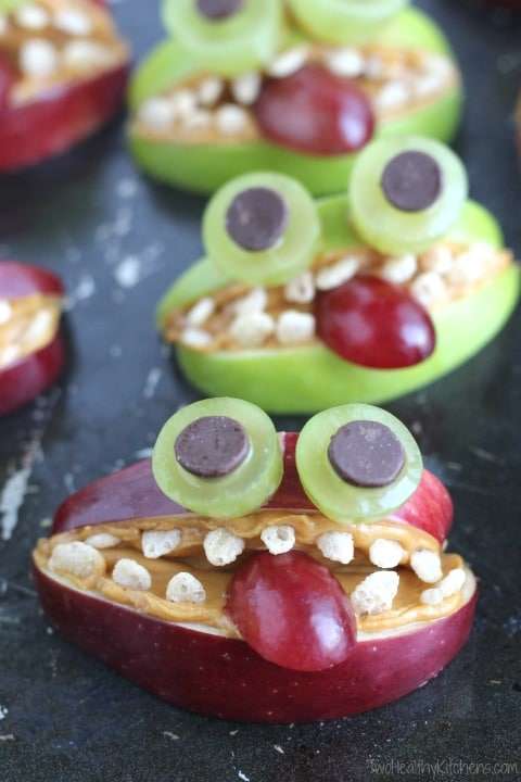 Apple Monsters Nut Free Halloween Snack