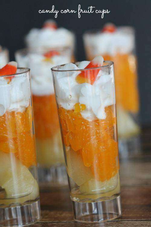 Halloween Desserts - Candy Corn Fruit Cups